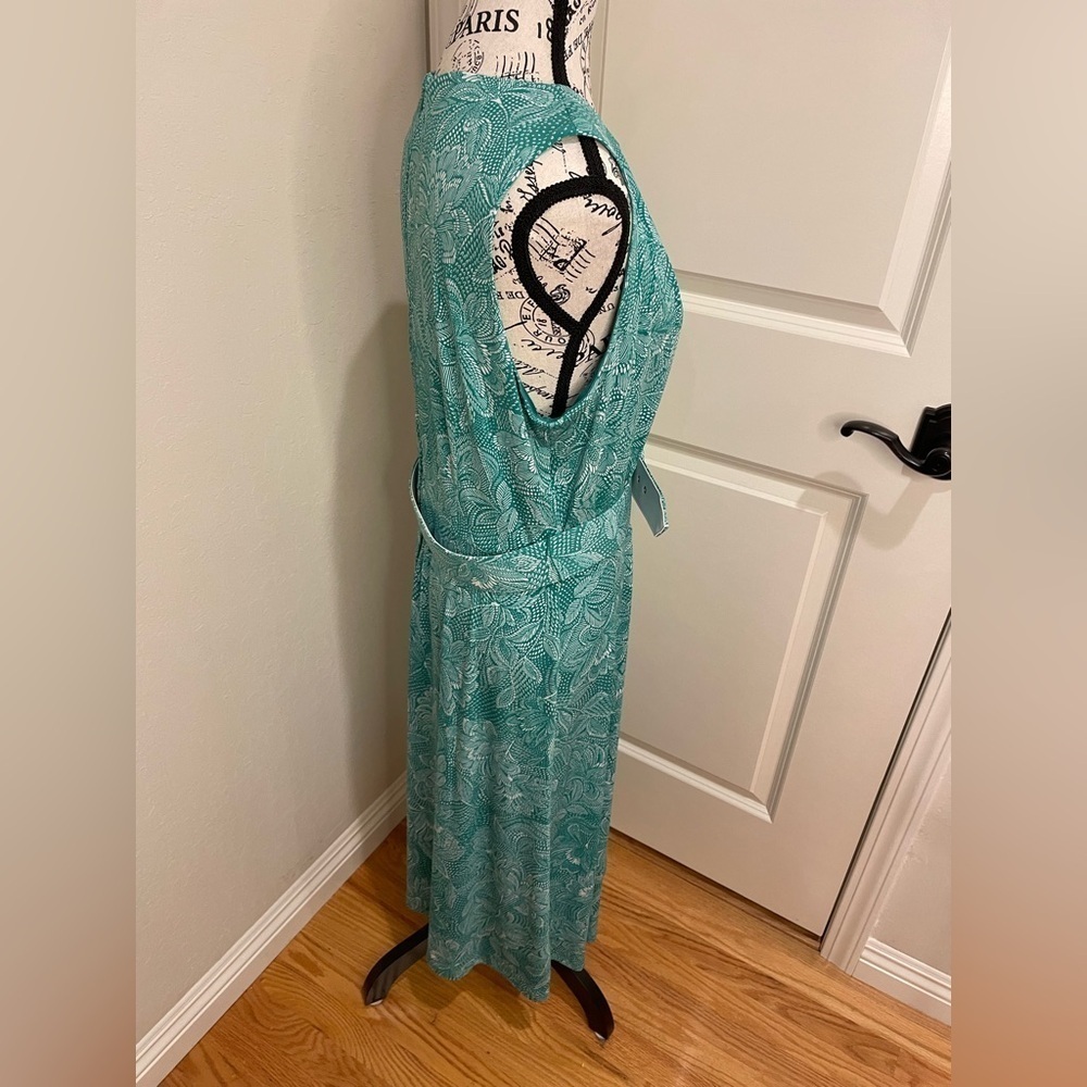 London Times Green Belted Dress size 12 - Picture 3 of 12